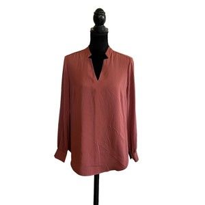 Chico’s Woman’s (Chico’s) Size 0 (4/6) Burnt Orange Long Sleeve V Neck Blouse